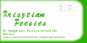 krisztian pecsics business card